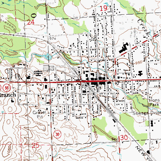 Topographic Map of West Branch Station, MI