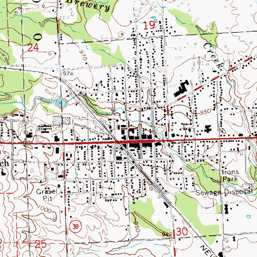 Topographic Map of West Branch Public Library, MI