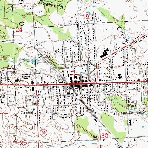 Topographic Map of West Branch City Hall, MI