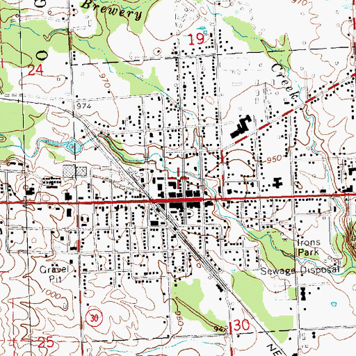 Topographic Map of Ogemaw Fire Department, MI