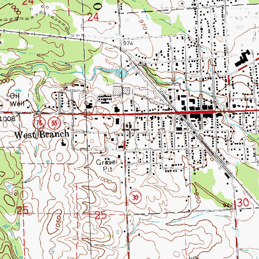 Topographic Map of Ogemaw County Sheriff's Office, MI