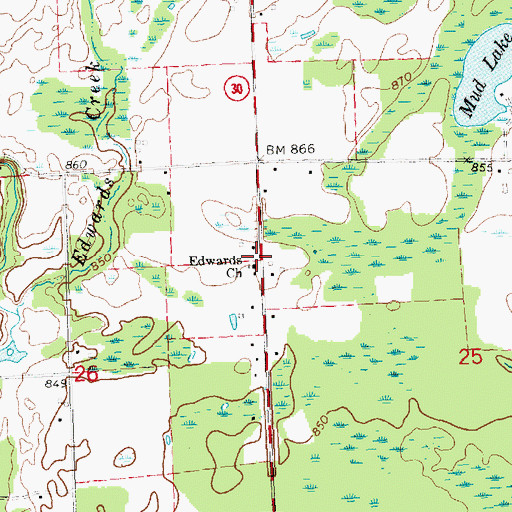 Topographic Map of New Life Christian Church, MI