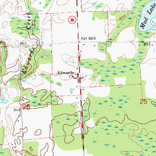 Topographic Map of Mount Zion Tabernacle Church, MI