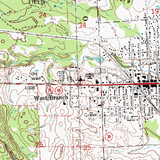 Topographic Map of Saint Joseph West Branch School, MI