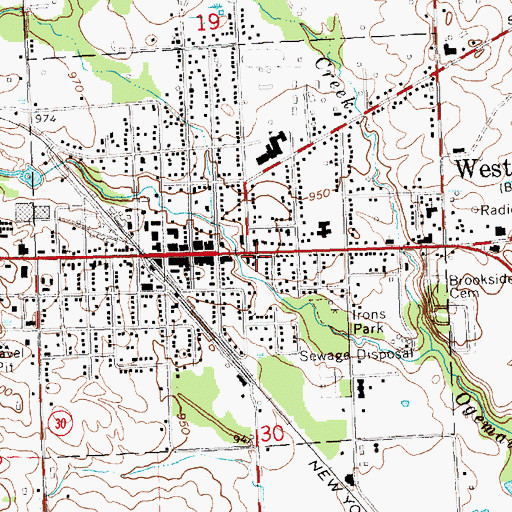 Topographic Map of Trinity Episcopal Church, MI
