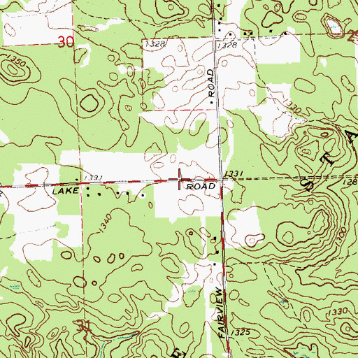 Topographic Map of Saint John Lutheran Church, MI