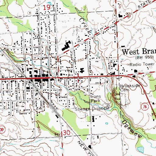 Topographic Map of Main Street Family Practice Clinic, MI