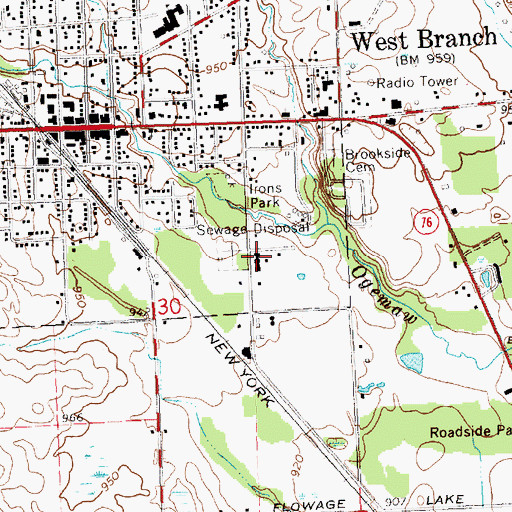 Topographic Map of Bortz Health Care - West Branch, MI