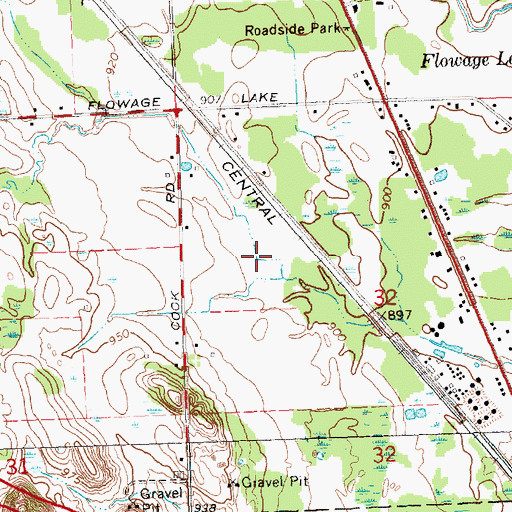 Topographic Map of West Branch Travel Trailer Park, MI