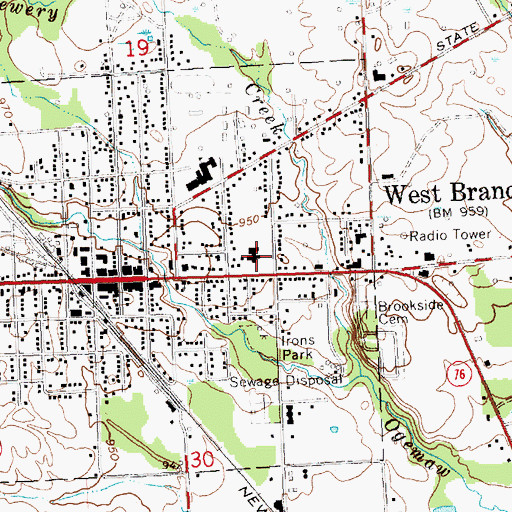 Topographic Map of Baker College, MI