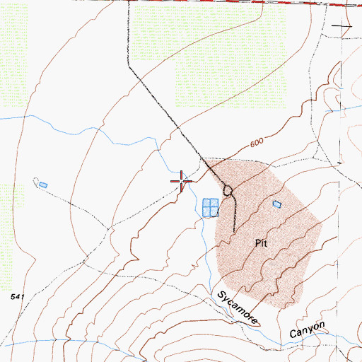 Topographic Map of Sycamore Canyon, CA