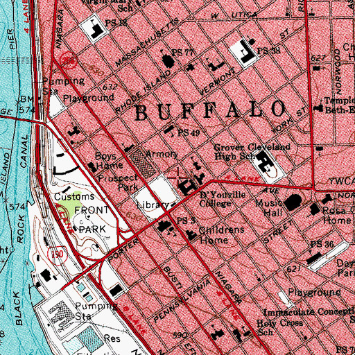 Topographic Map of Doctor Pauline M Alt Building, NY