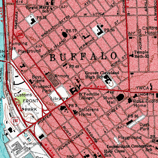 Topographic Map of Montante Family Library, NY
