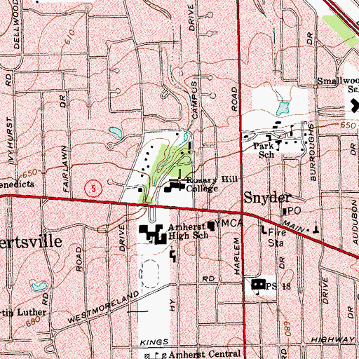 Topographic Map of Duns Scotus Hall, NY