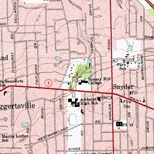 Topographic Map of Canavan Hall, NY