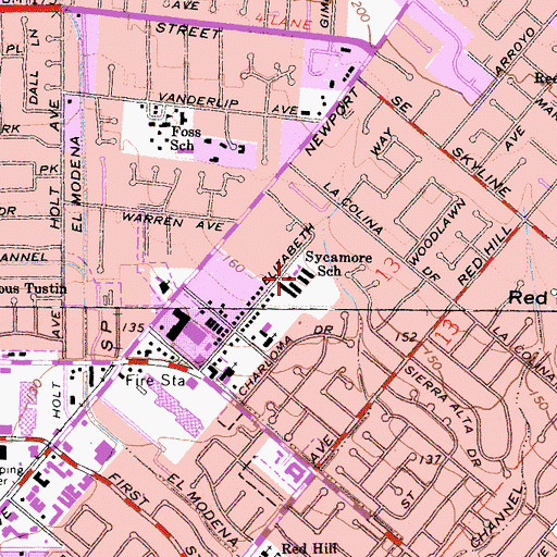 Topographic Map of Benson Elementary School, CA