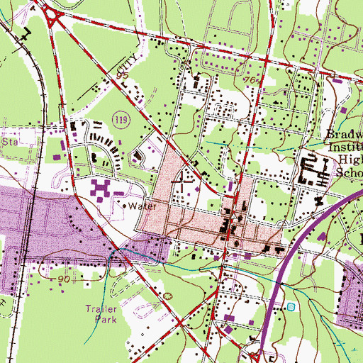 Topographic Map of Westside Baptist Christian School, GA