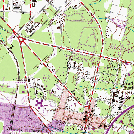 Topographic Map of Bethel African Methodist Episcopal Church, GA