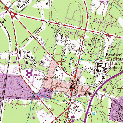 Topographic Map of First Calvary Baptist Church, GA