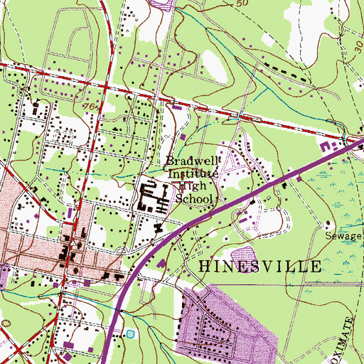 Topographic Map of Saint Stephen Catholic Church, GA