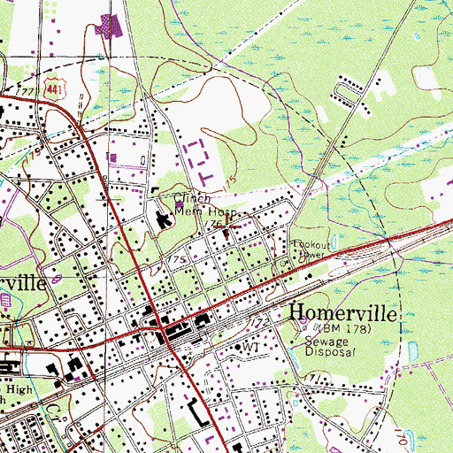 Topographic Map of New Vision Church of God, GA