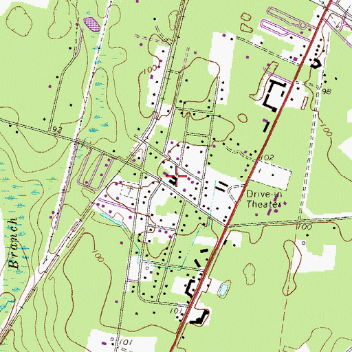 Topographic Map of Anderson Drive Baptist Church, GA