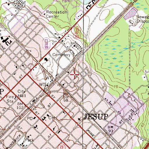 Topographic Map of New Generation Baptist Church, GA