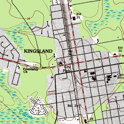 Topographic Map of Friendship Baptist Church, GA