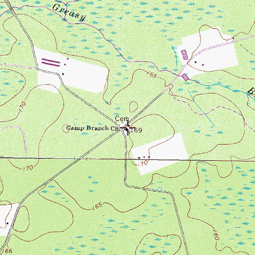 Topographic Map of Church of God of Prophecy, GA