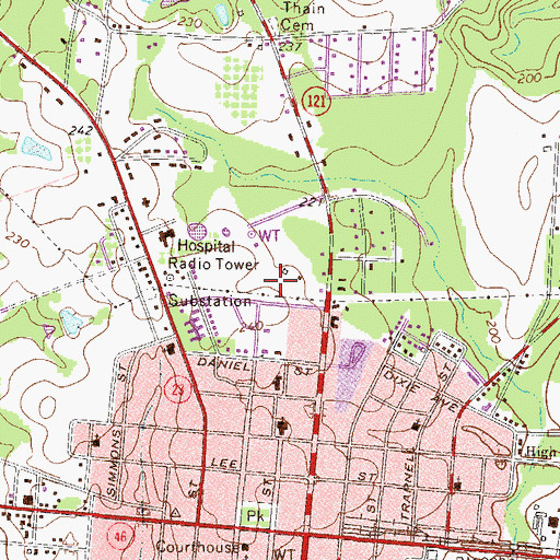 Topographic Map of First Free Will Baptist Church, GA