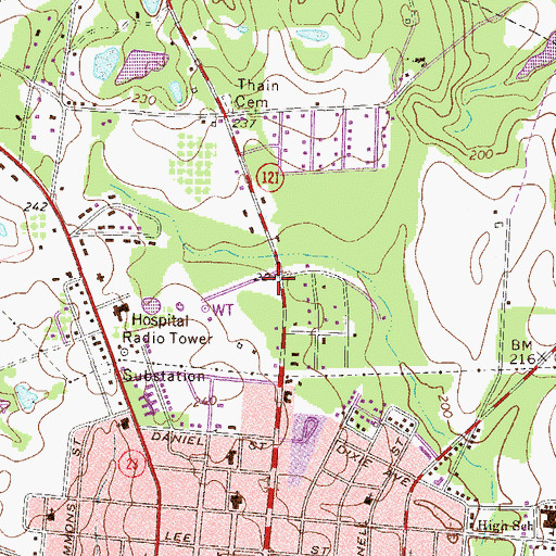 Topographic Map of Metter Church of God, GA