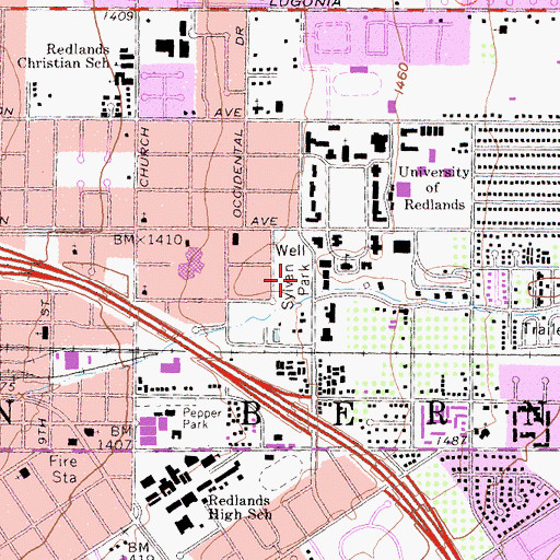 Topographic Map of Sylvan Park, CA