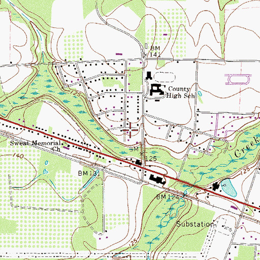 Topographic Map of Bible Baptist Church, GA