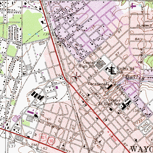 Topographic Map of Big Bethel Freewill Baptist Church, GA