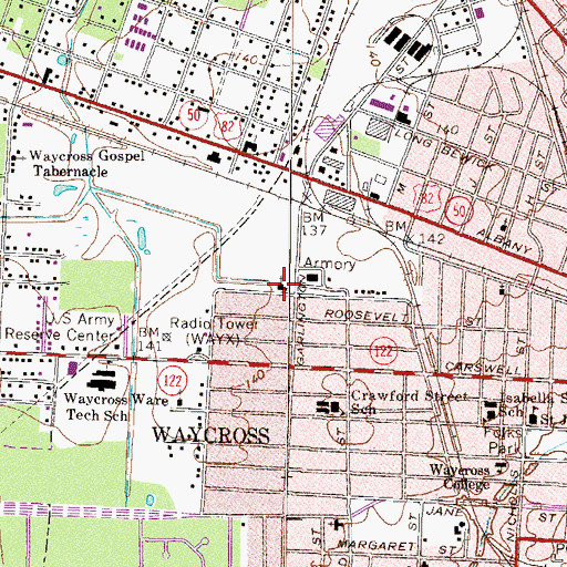 Topographic Map of Church of God of Prophecy, GA