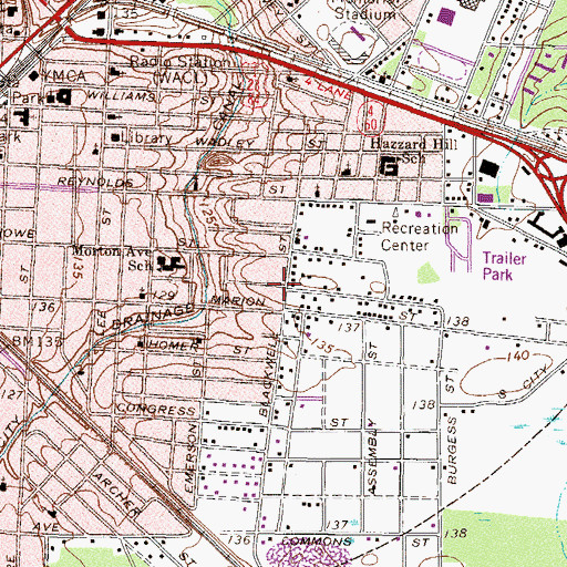 Topographic Map of Community Holiness Church, GA