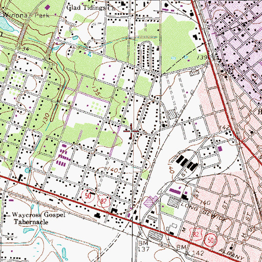 Topographic Map of Deenwood Baptist Church, GA