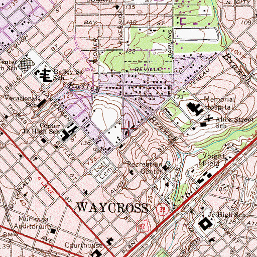 Topographic Map of Faith Temple Church, GA