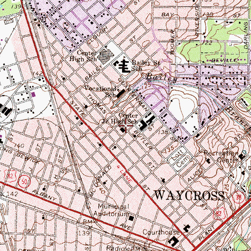 Topographic Map of First Born Church, GA