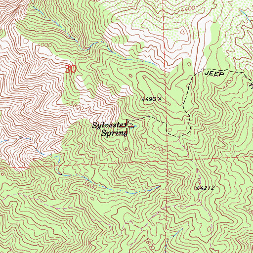 Topographic Map of Sylvester Spring, CA