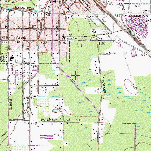 Topographic Map of Hosanna Church of Christ, GA