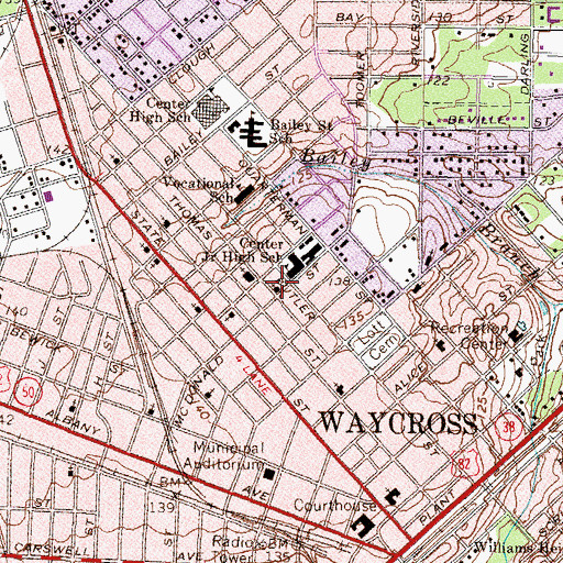 Topographic Map of Mason Temple Church of God, GA