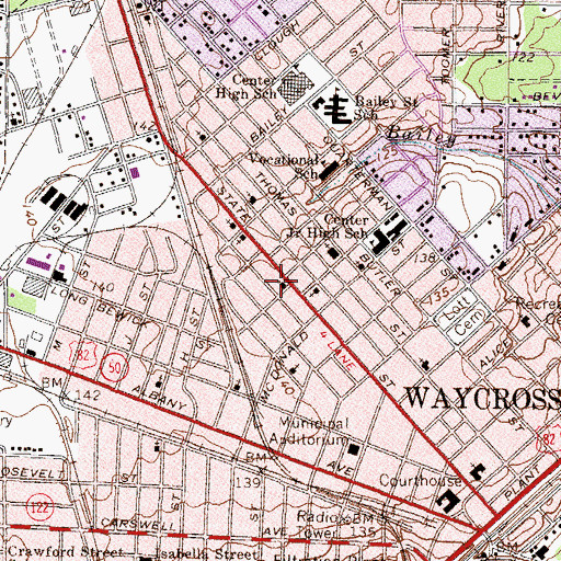 Topographic Map of New Mount Pleasant Baptist Church, GA