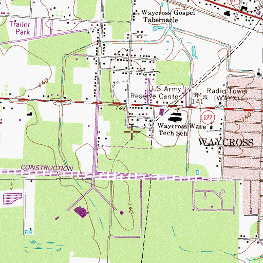 Topographic Map of Pineview Baptist Church, GA