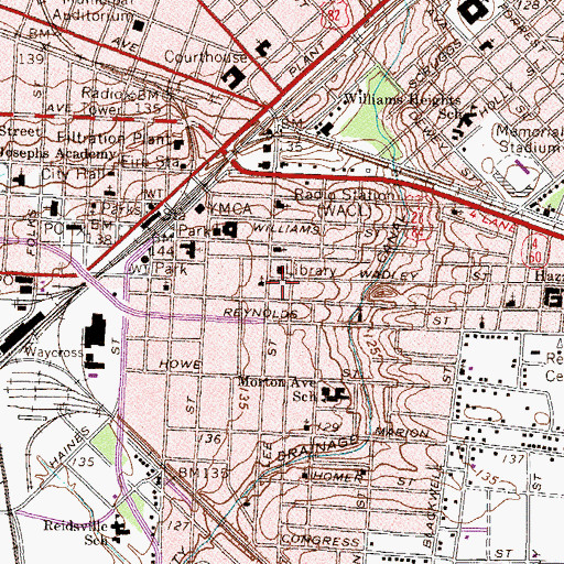 Topographic Map of Seventh Day Adventist Church, GA