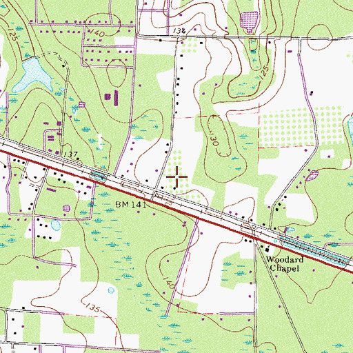 Topographic Map of Southside Baptist Church, GA