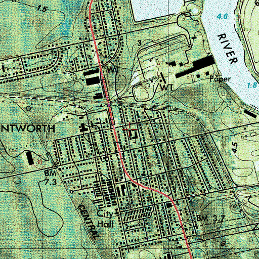 Topographic Map of Live Oak Public Library System  Port Wentworth Branch, GA