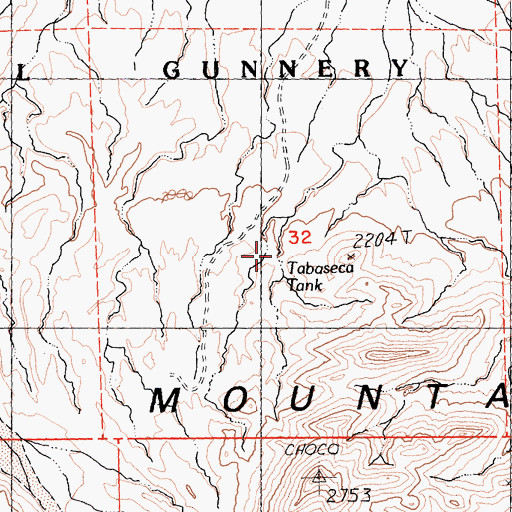 Topographic Map of Tabaseca Tank, CA