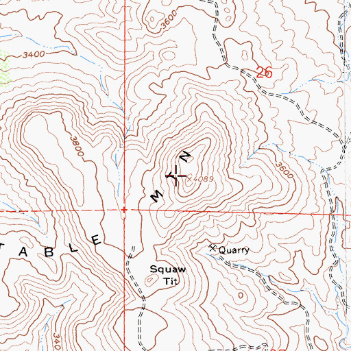 Topographic Map of Table Mountain, CA