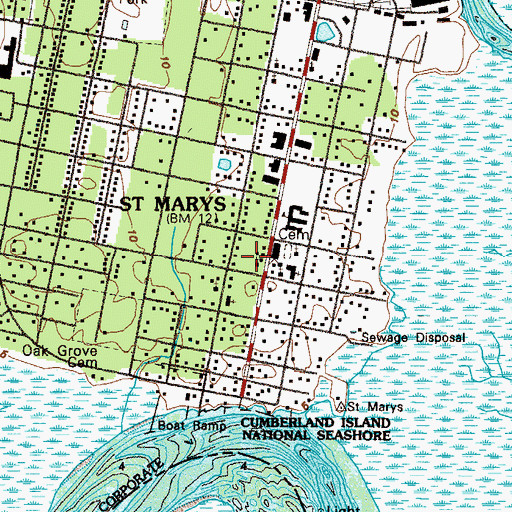 Topographic Map of First Presbyterian Church, GA